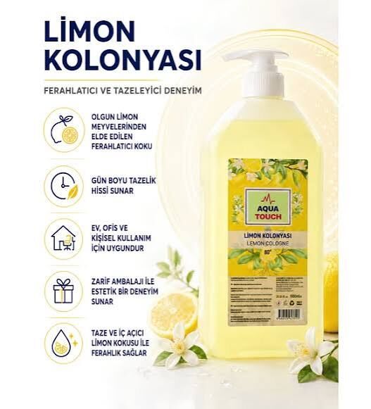 AQUA TOUCH 1000 ML LİMON KOLONYASI