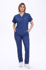 HEMŞİRE FORMASI LİKRALI VİSCON TAKIM PATRİOT BLUE