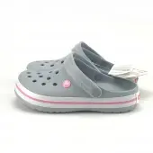 Crocs Terlik Gri Pembe Bantlı