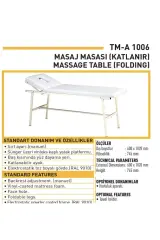 Turmed Çanta Tipi Katlanır Masaj Masası TMA-1007