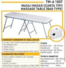 Turmed Çanta Tipi Katlanır Masaj Masası TMA-1007