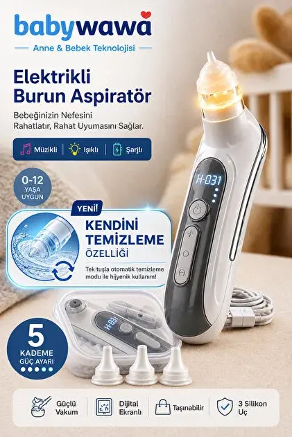 ELEKTRİKLİ BEBEK BURUN ASPİRATÖRÜ